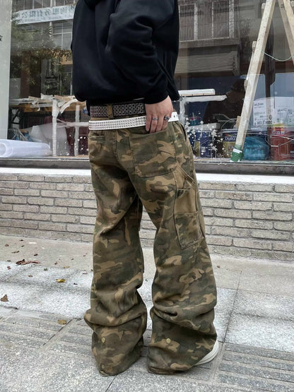 Camouflage Straight Cargo Pants WN9002