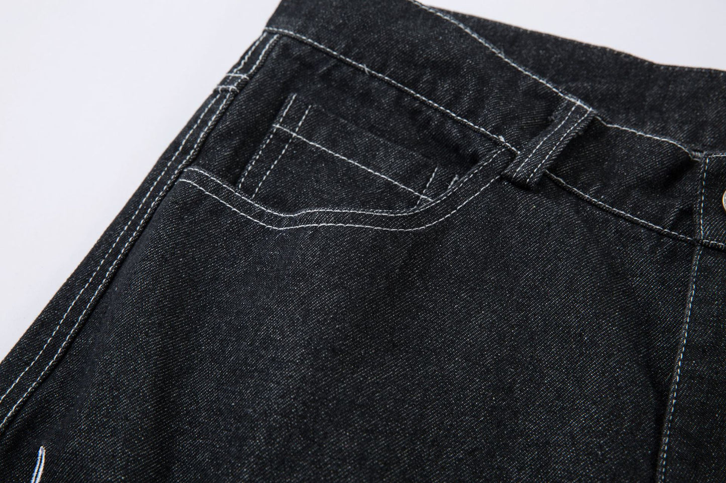 Graphic Embroidery Wide Leg Denim Jeans WN16200