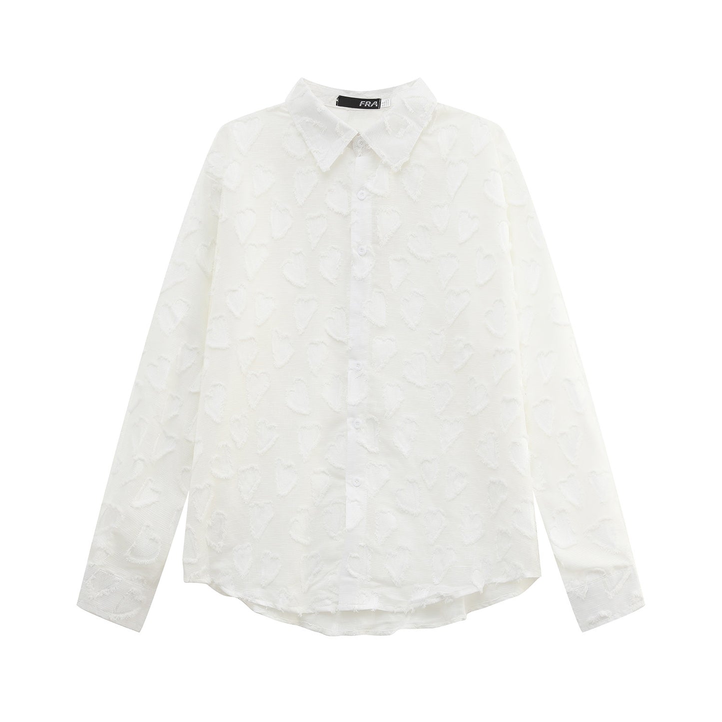 Cutout Texture Long Sleeve Shirt WN24876