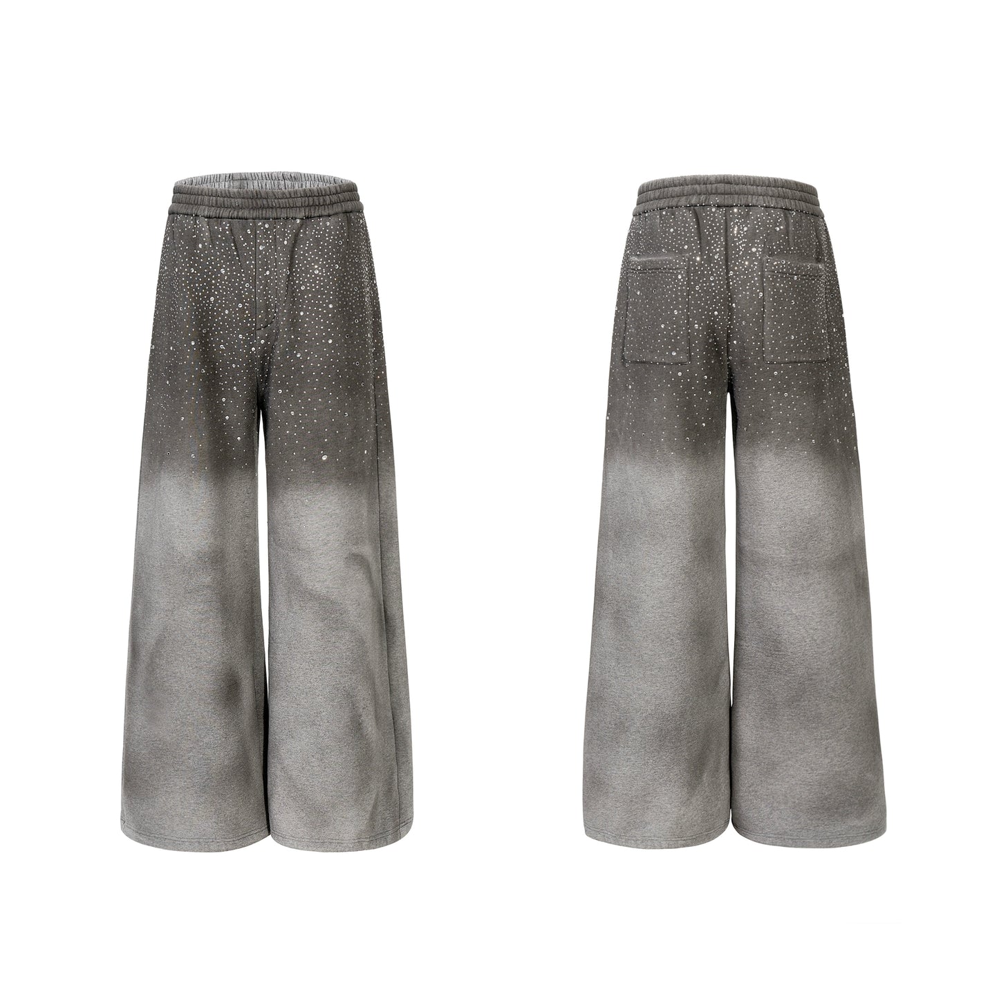 Rhinestone Fake Fur Lining Hoodie & Sweat Pants Setup WN22149