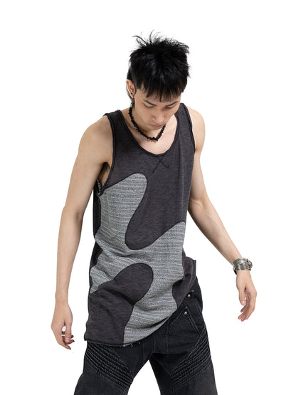 Bicolor Loose Tank Top WN17028