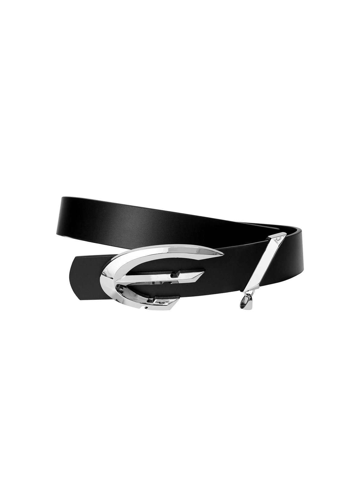 Metal Buckle Genuine Leather Glossy Belt WN9418