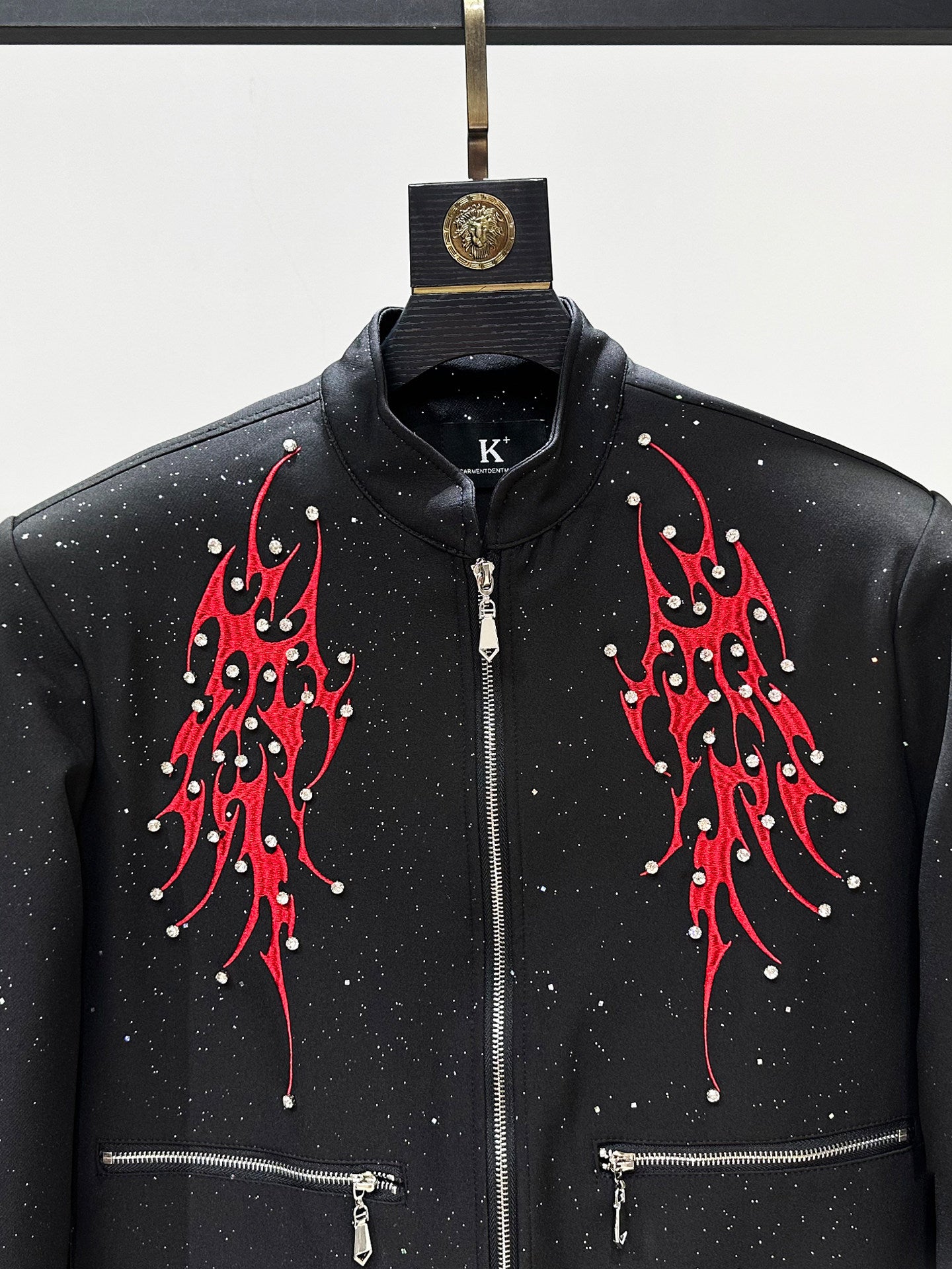 Color Block Embroidery Beaded Short Jacket WN23881