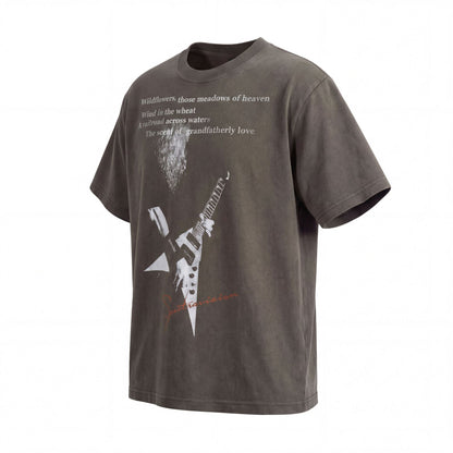 Washed Letter Print Short Sleeve T-Shirt WN25772