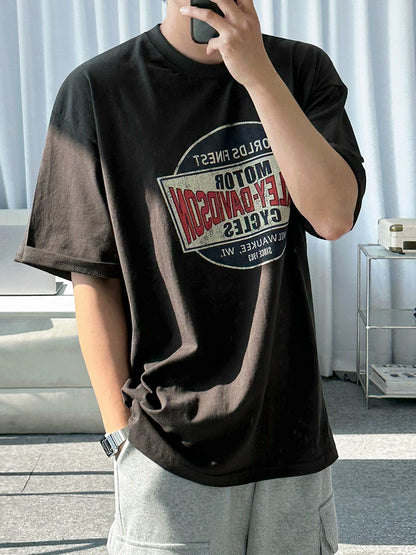 Graphic Letter Print Oversize Short Sleeve T-Shirt WN20283