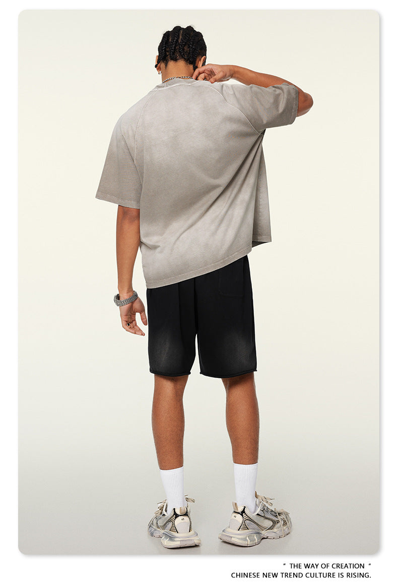 Washed Gradient Raglan Sleeve T-Shirt WN6065