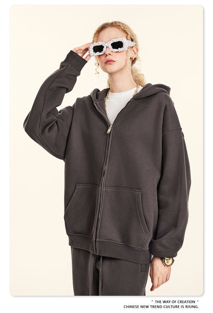 Oversize Zipper Hoodie & Pants Setup WN9959