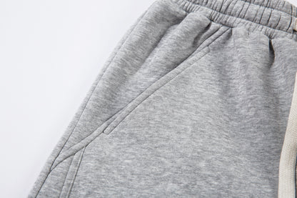 Sporty Curved Pleats Wide Leg Sweatpants WN25695