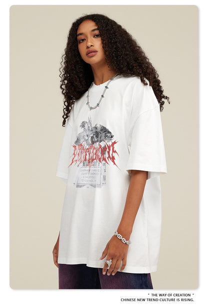 Cotton Heavy Weight Print Short Sleeve T-Shirts WN7827