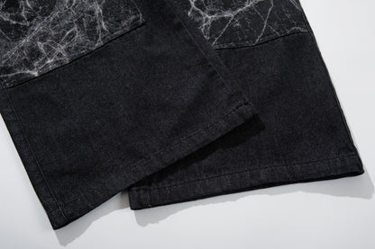 Heavy Wash Workwear Wide Leg Denim Jeans WN25653