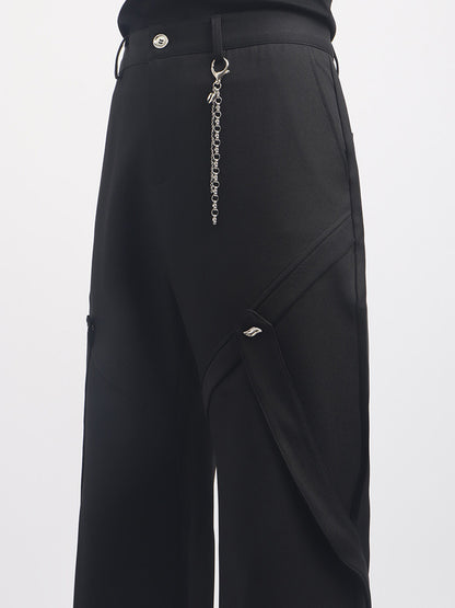 Chain Decor Seam Design Flare Trousers WN23688