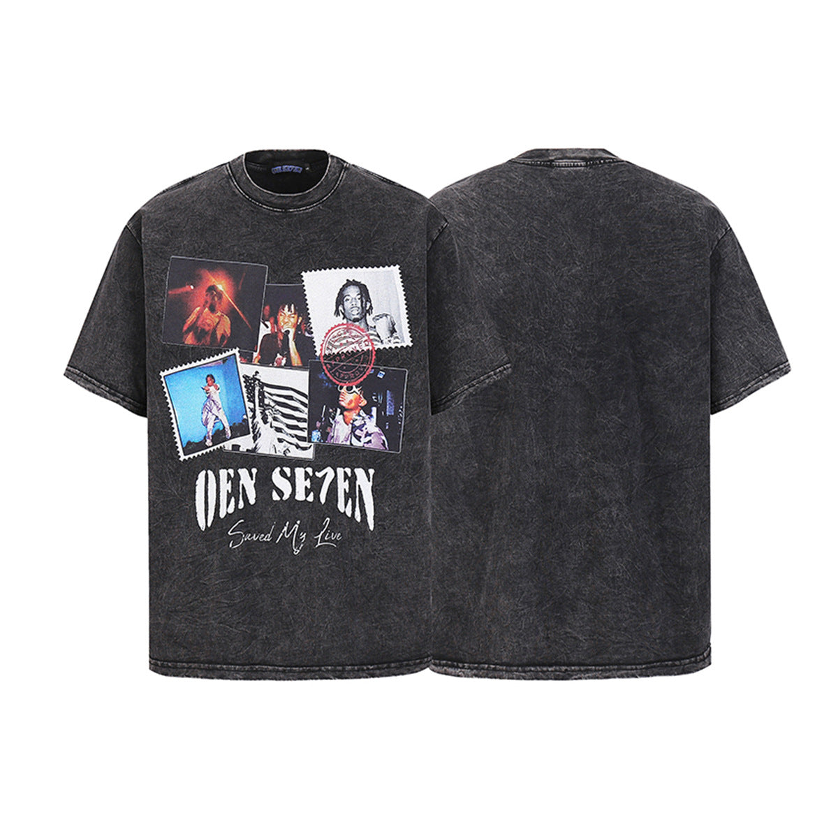 Portrait Design Washed Oversize Short Sleeve T-Shirt WN18591