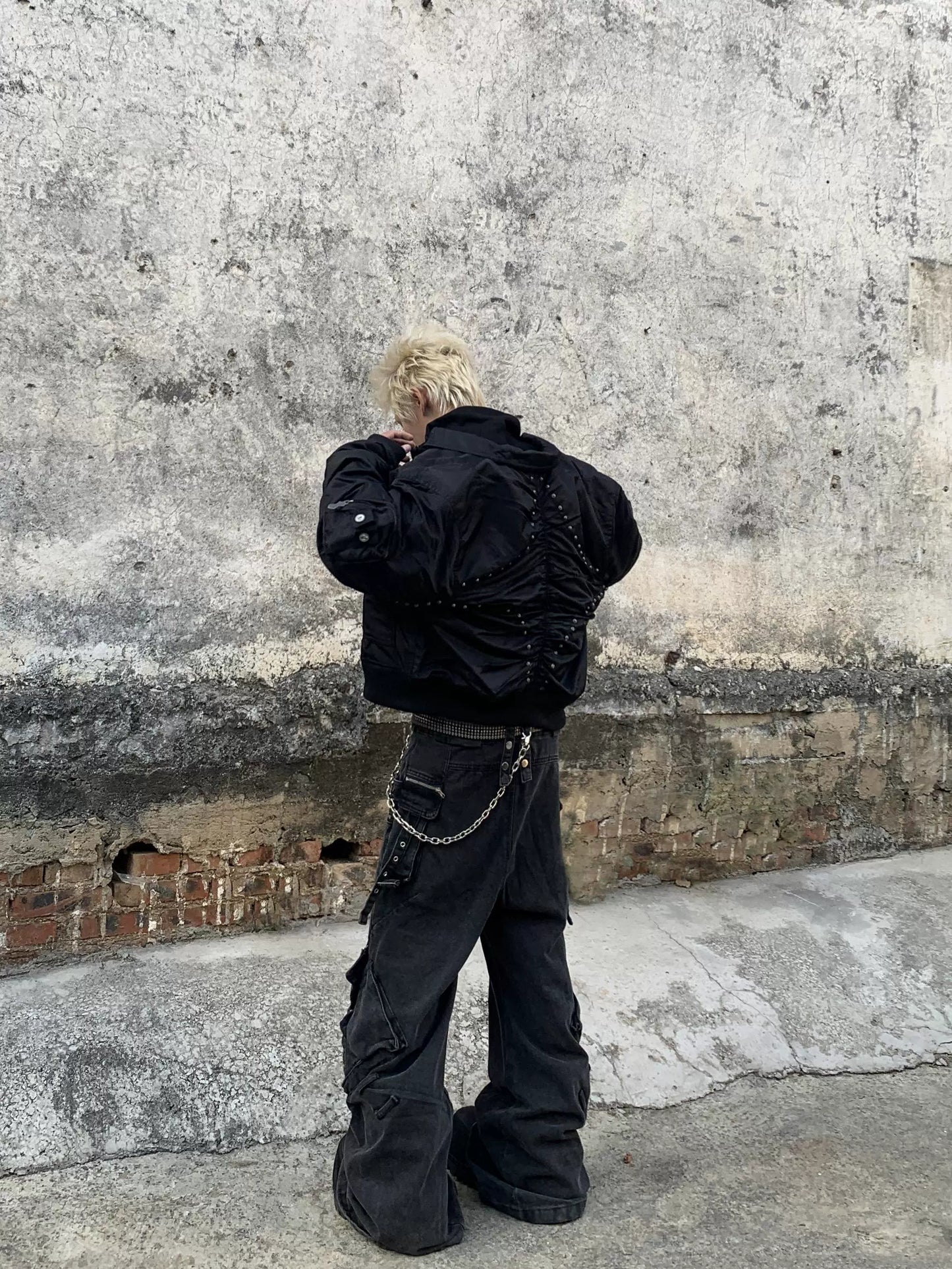 Star Moon Rivet Short Bomber Jacket WN22193