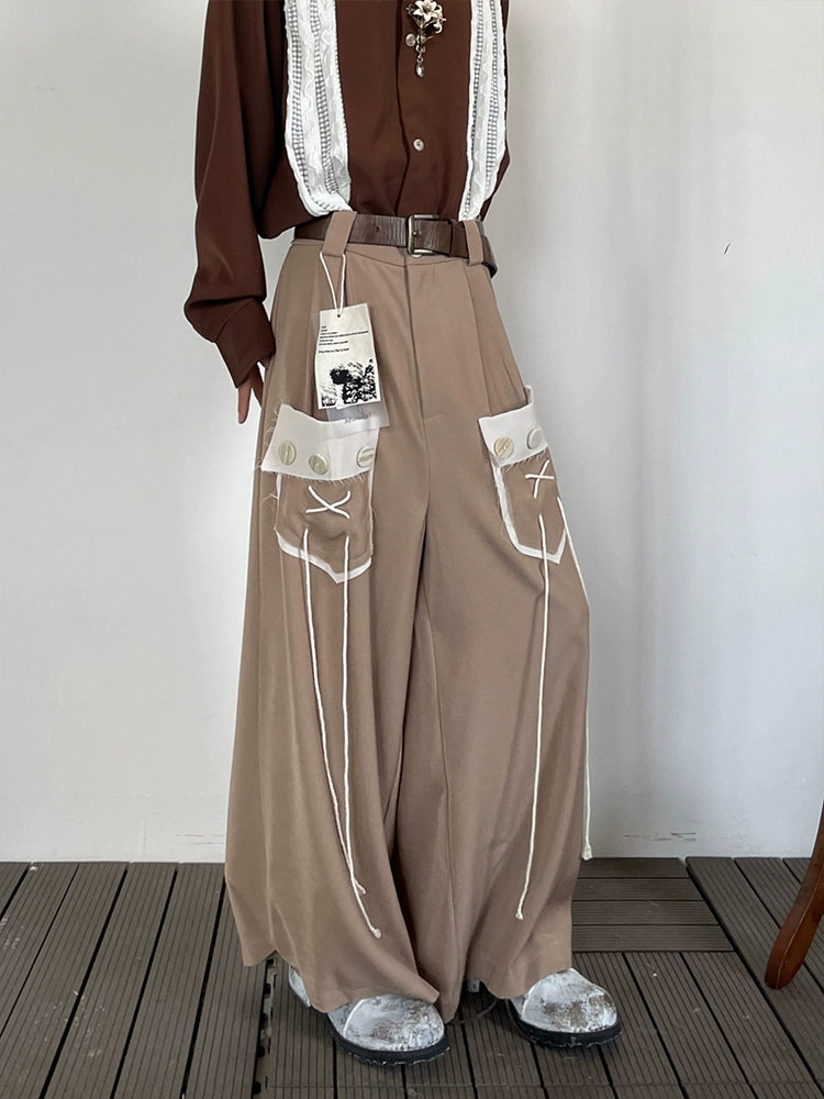 Fringe Draping Wide Leg Pants WN19971