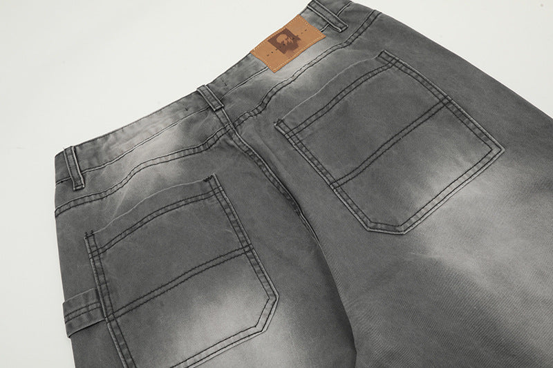 Wash Paint Mid-Rise Straight Denim Jeans WN18530