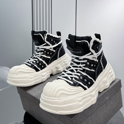 Studs Lace Up Platform Chunky Sole Sneaker WN24650