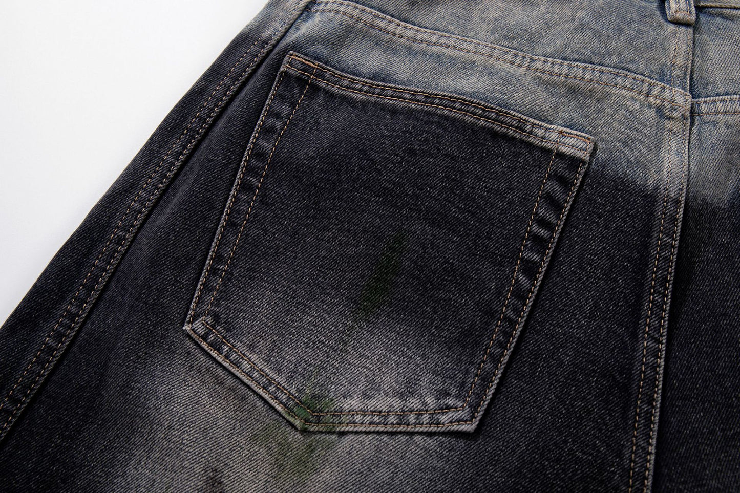 Paint Print Wide Leg Denim Jeans WN23101