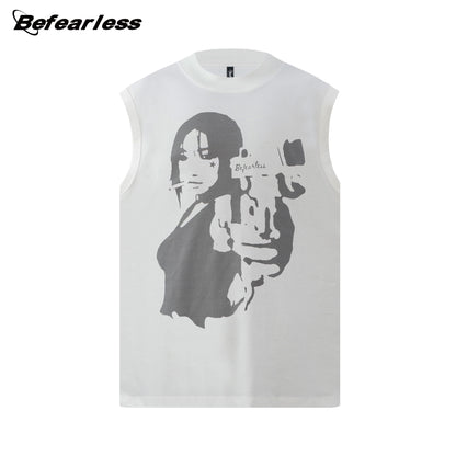 Portrait Graphic Sleeveless T-Shirt WN26295