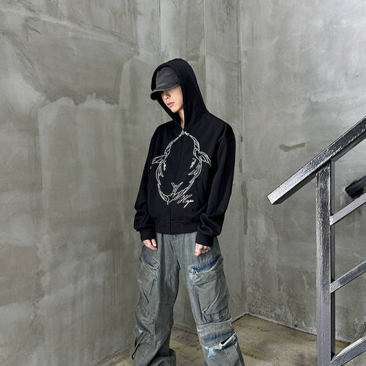 Graphic Print Oversize Hoodie WN21166