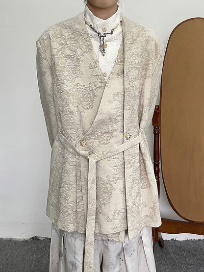 Chinese Style Linen Jacquard Tailored Jacket WN20032