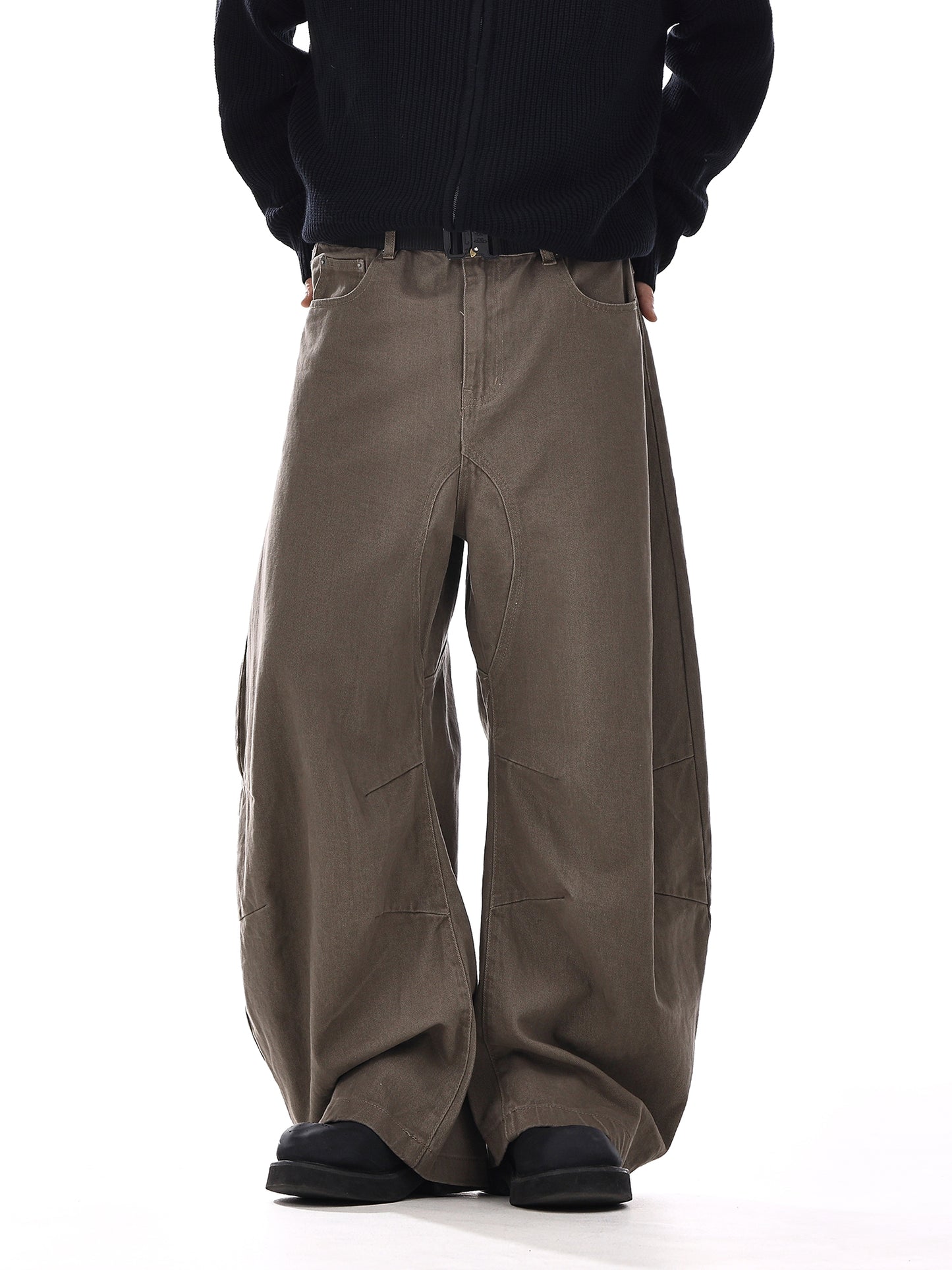 Deconstructed Design Wide-Leg Denim Jeans WN15125