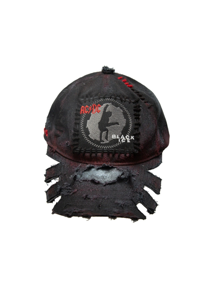 Irregular Damage Punk Curved-Brim Cap WN21116