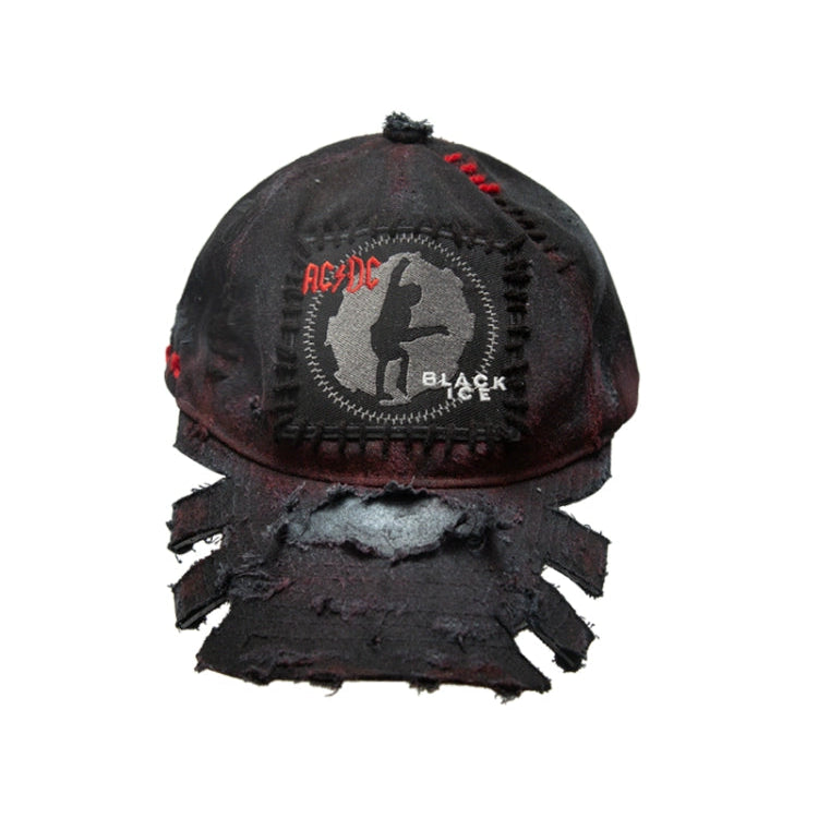 Irregular Damage Punk Curved-Brim Cap WN21116