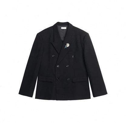 Double Breasted Tailored Jacket & Wide Leg Trousers Setup WN25355