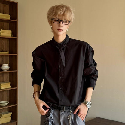 Elegant Scarf Detail Long Sleeve Shirt WN23162