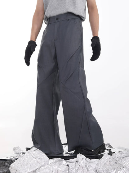 Pleats Diamond Cut Flare Trousers WN18625