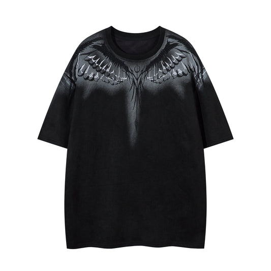Oversize Wing Embroidery Short Sleeve T-Shirt WN16541