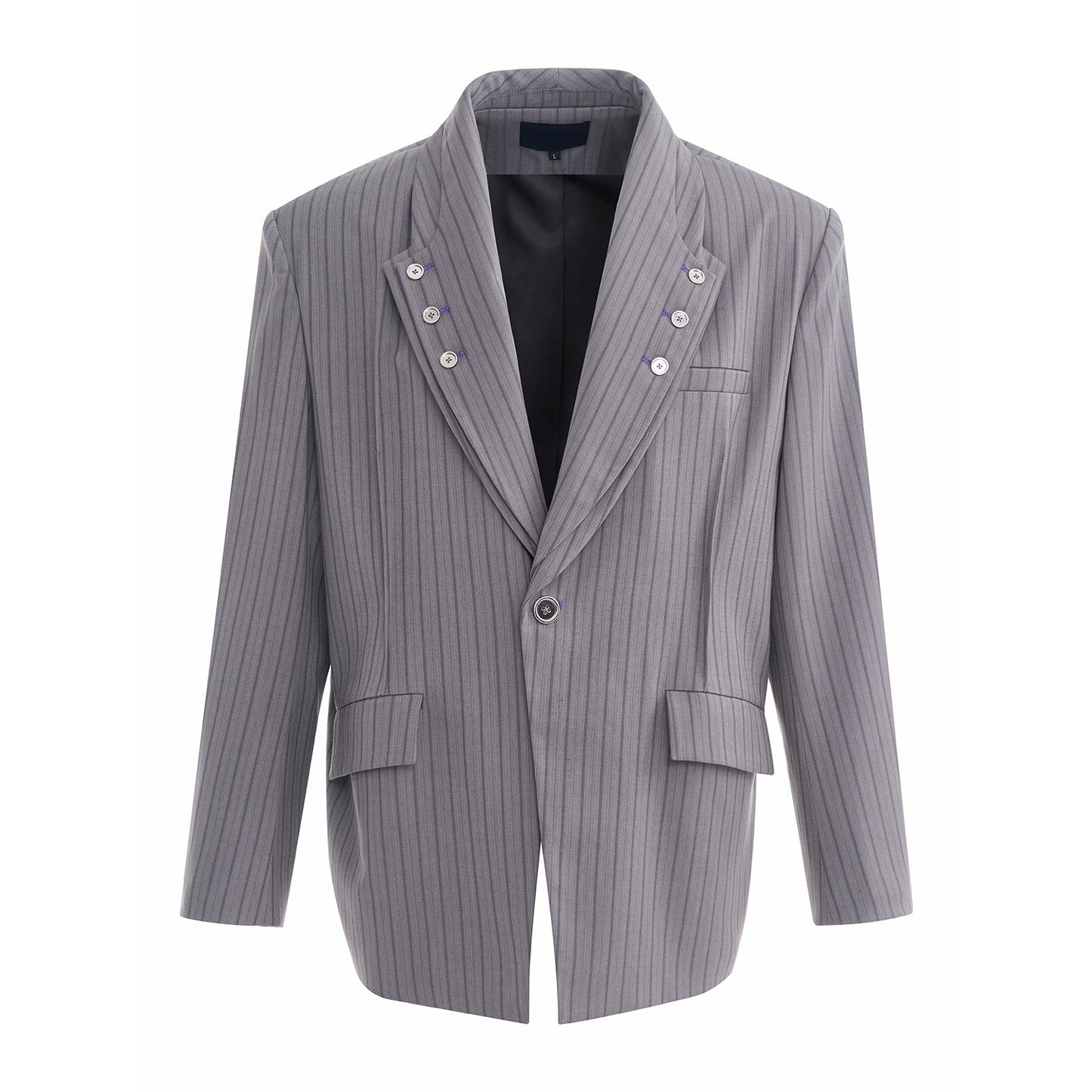 Double-Layer Lapel Stripe Tailored Jacket WN10188