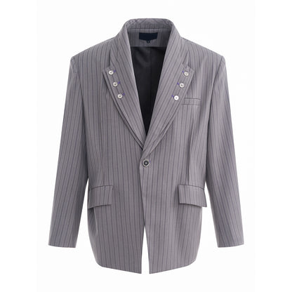 Double-Layer Lapel Stripe Tailored Jacket WN10188