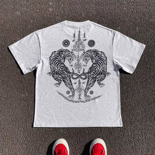 Graphic Art Print Oversize Short Sleeve T-Shirt WN16708