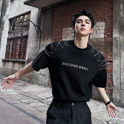 Oversize Letter Print Short Sleeve T-Shirt WN25056