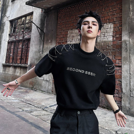 Oversize Letter Print Short Sleeve T-Shirt WN25056
