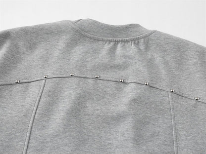 3D Tailoring Stud Letter Embroidery Short Sleeve T-Shirt WN26933