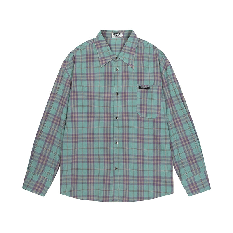 Plaid Oversize Long Sleeve Shirt WN7539