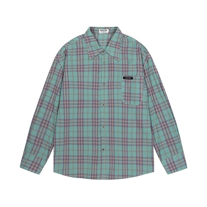 Plaid Oversize Long Sleeve Shirt WN7539