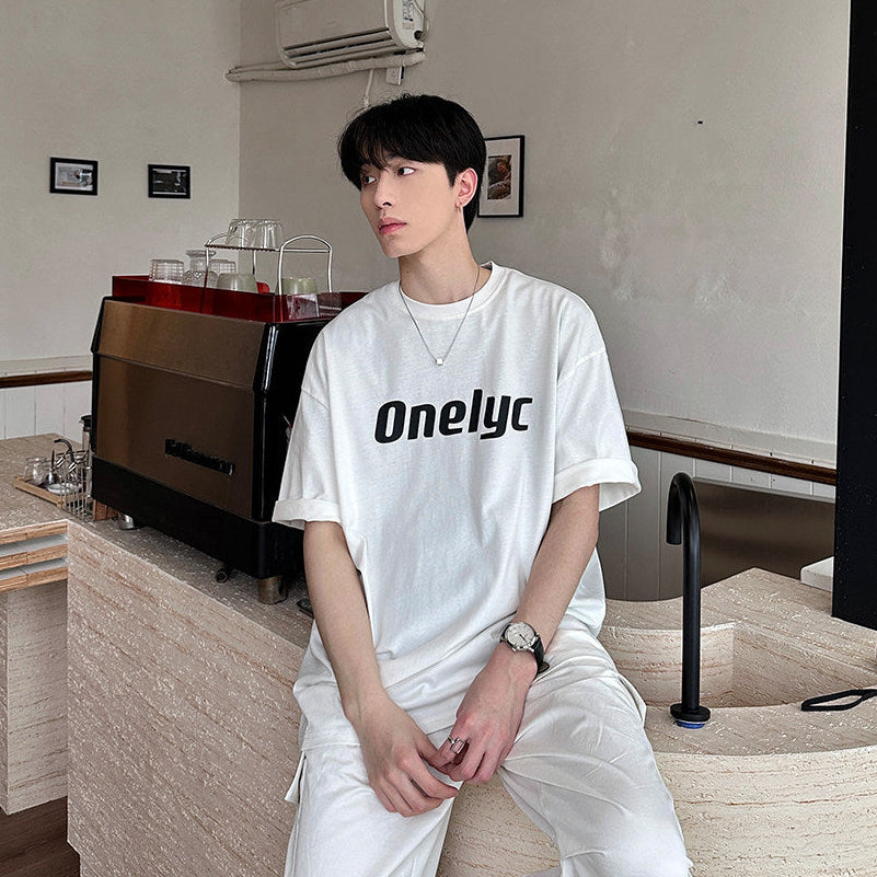 Letter Print Short Sleeve T-Shirt WN24974