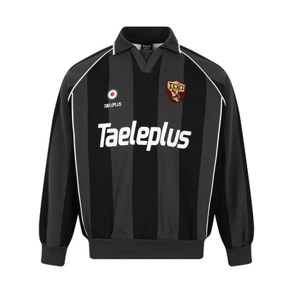 Stripe Patch Embroidery Polo Sweatshirt WN23606