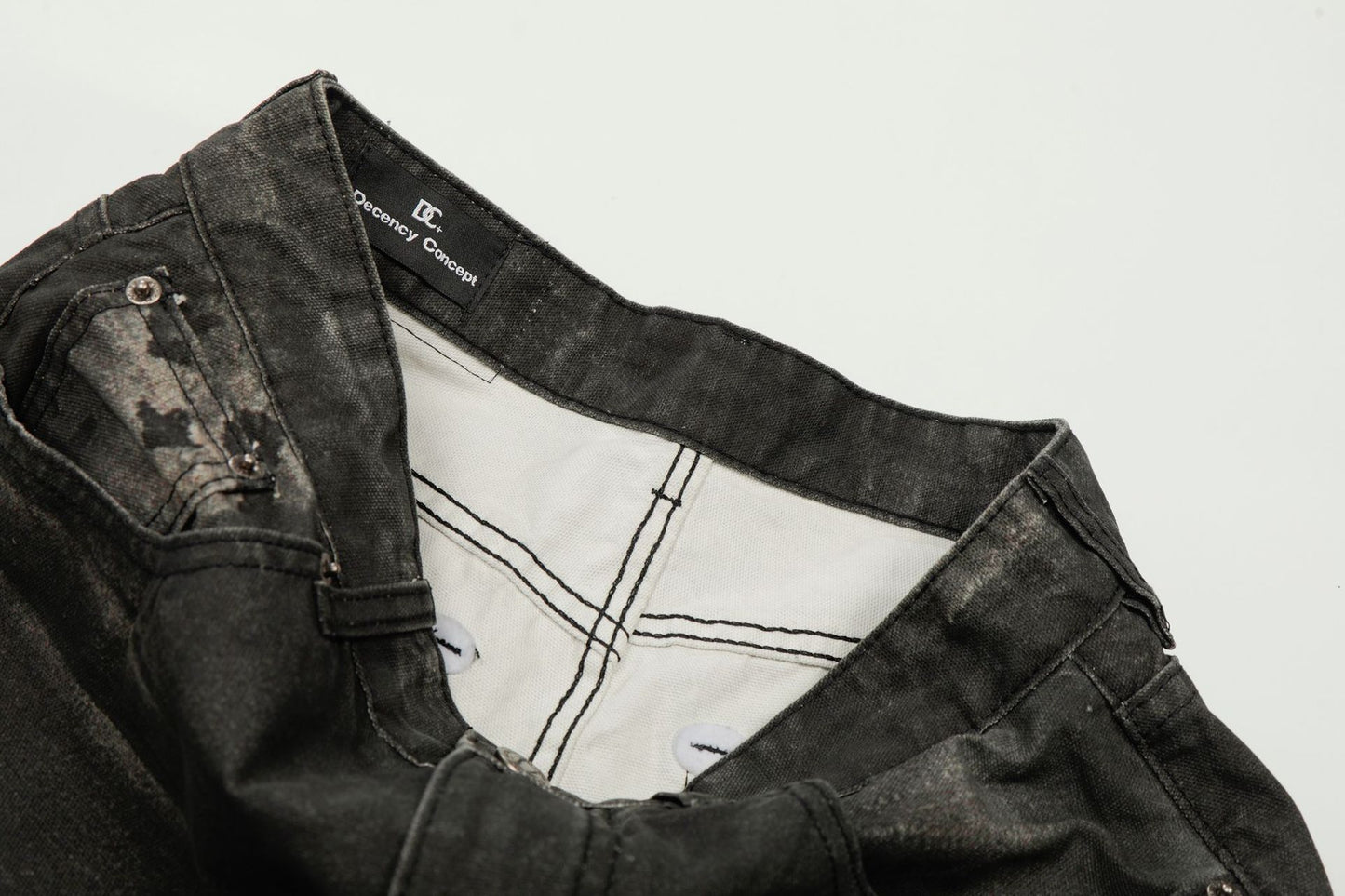 Washed Fade Whisker Wide Leg Straight Denim Jeans WN25881