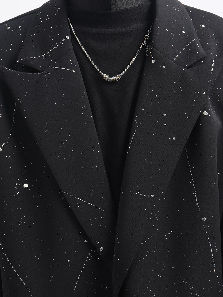Studs Decor Tailored Jacket & Studs Decor Flare Trousers Setup WN23672