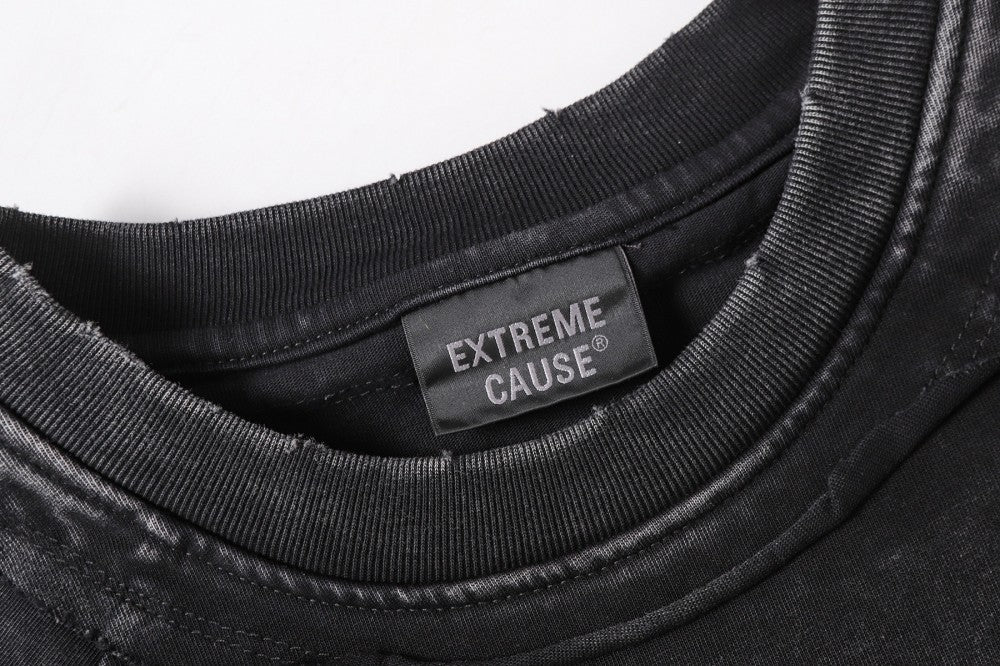 Washed Fake Layered Pocket Detail Short Sleeve T-Shirt WN28028