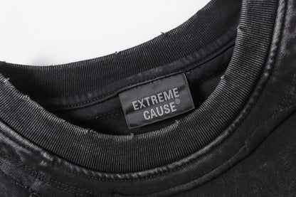 Washed Fake Layered Pocket Detail Short Sleeve T-Shirt WN28028