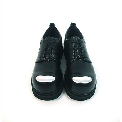 Steel Toe Round Head Chunky Sole Leather Derby Shoes WN20785