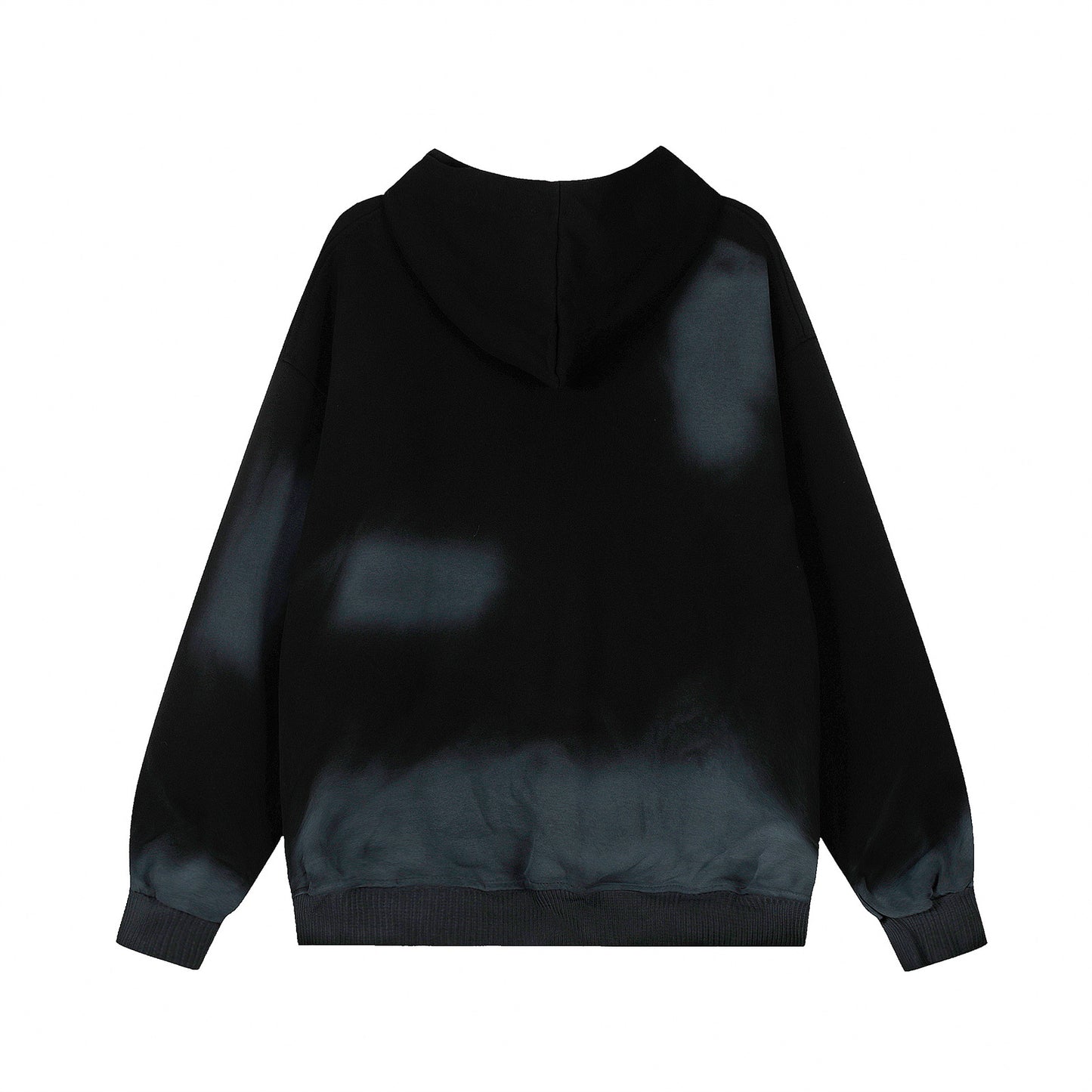 Washed Letter Print Zipper Hoodie WN15047