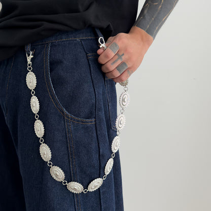 Oval Pattern Metal Pants Chain WN21058