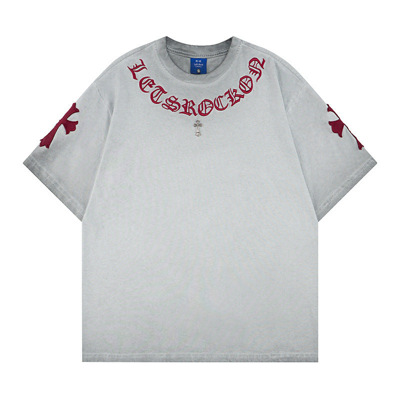 Washed Cross Logo Short Sleeve T-Shirt WN25796