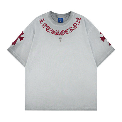 Washed Cross Logo Short Sleeve T-Shirt WN25796